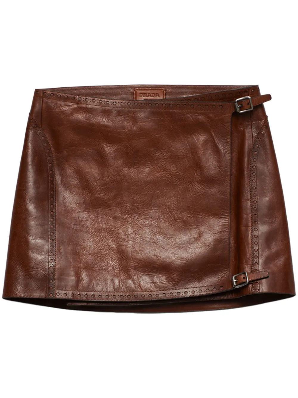 Prada leather mini skirt - Marrone