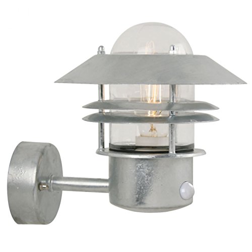 Nordlux Blokhus Galvanized Steel Outdoor Wall Light With Sensor