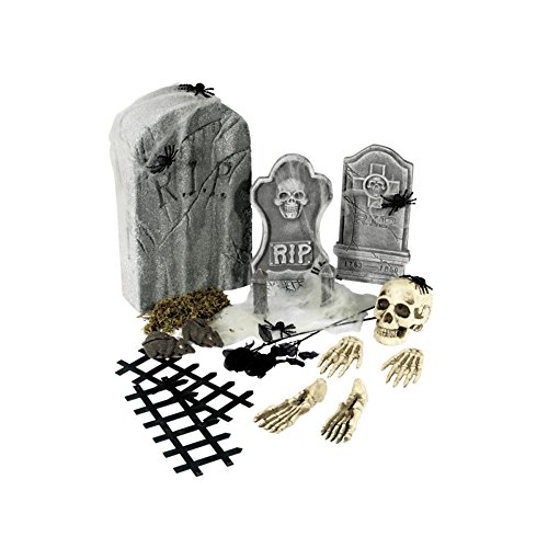 Smiffys Collezione 24 Pezzi Cimitero, Comprende Lapidi E Accessori
