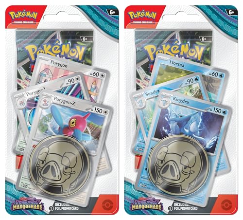 Pokémon Tcg – Scarlet & Violet – Twilight Masquerade Premium Checklane Blister Porygon-Z Oro Kingdra (1 X Blister Casuale)