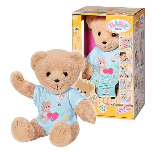 Baby Born- Zapf Creation 835616 Bär Blau Blauen Strampler-Teddybär Kuscheltier, Bewegliche Arme Beine, Drehbarer Kopf, Waschbar Per Handwäsche, Mit Fr