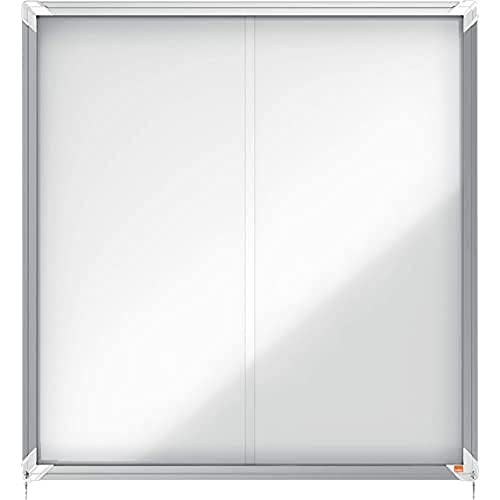 Nobo Bacheca Magnetica Ad Ante Scorrevoli Con Serratura, 12 X A4, Gamma Premium Plus, Bianco, 1902570