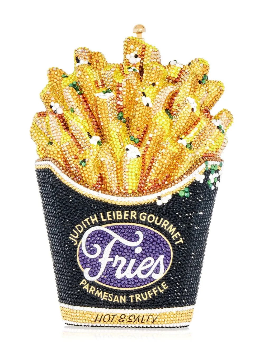 Judith Leiber Truffle Fries crystal-embellished gold-tone clutch - Oro