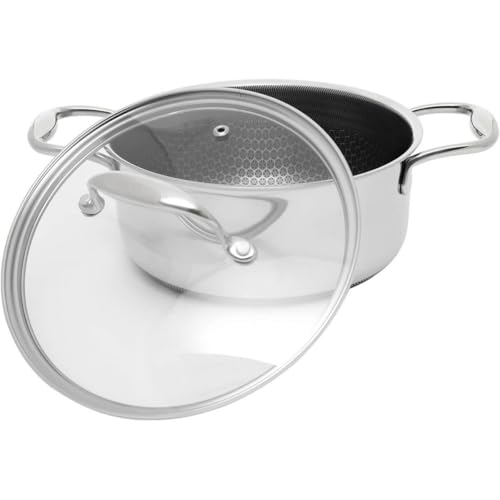Kohersen Diamond Coating Pot - Honeycomb Structure Prevents Gripping - Quick Heating 60S To 200°C - Pot With Lid For Each Stove - Without Pfos And Pfo