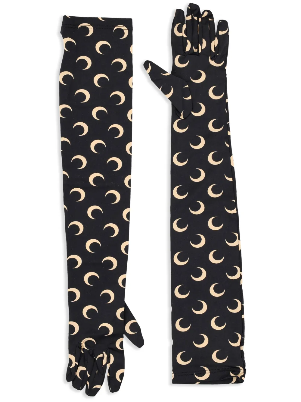 Marine Serre Crescent Moon gloves - Nero