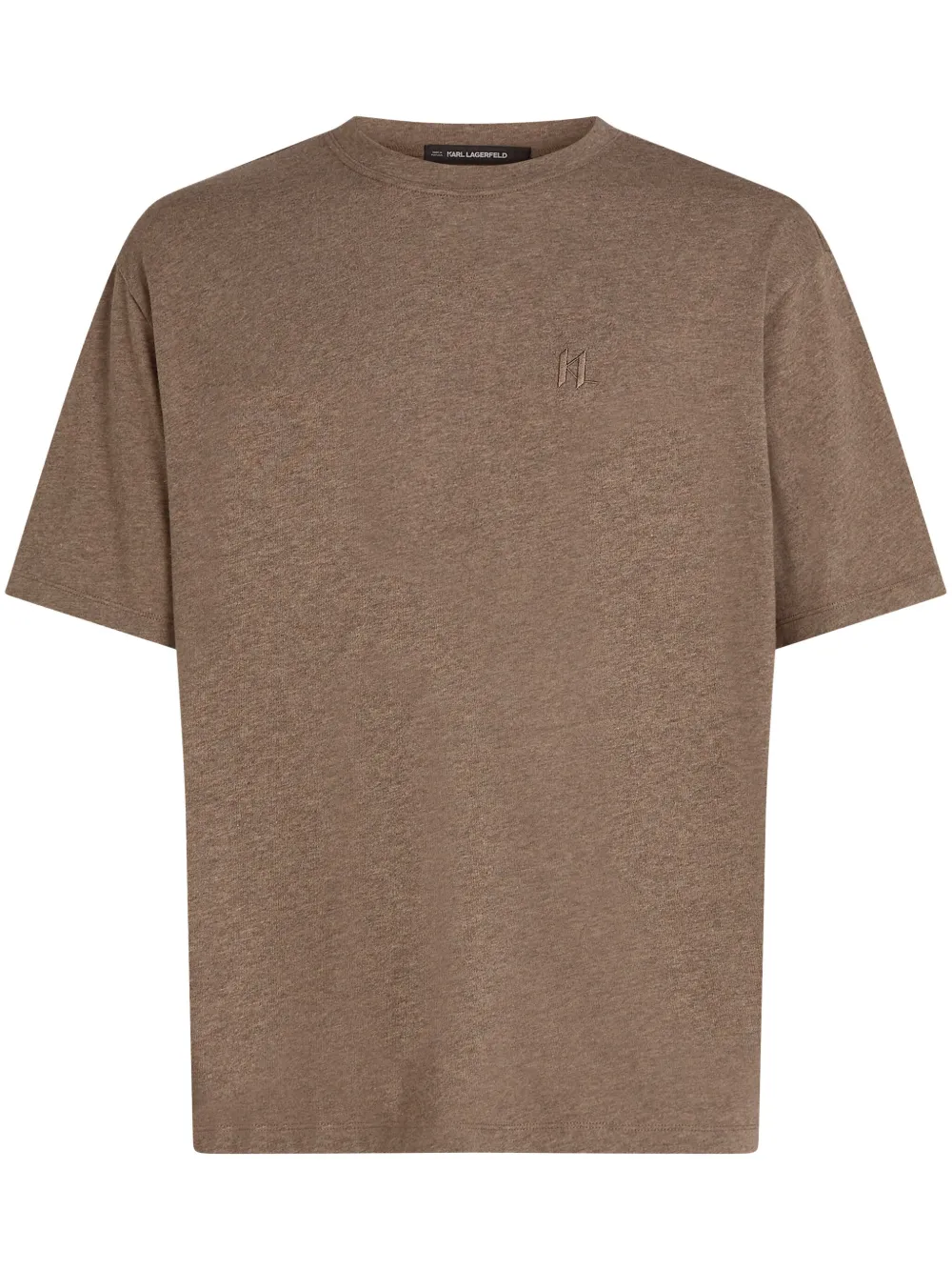 Karl Lagerfeld embroidered-monogram t-shirt - Marrone