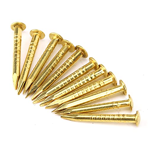 Chiodo In Ottone, Chiodo A Testa Tonda Da 100 Pezzi, Forte Funzione Di Fissaggio Mobili In Bronzo Per La Casa(15Mm Long)