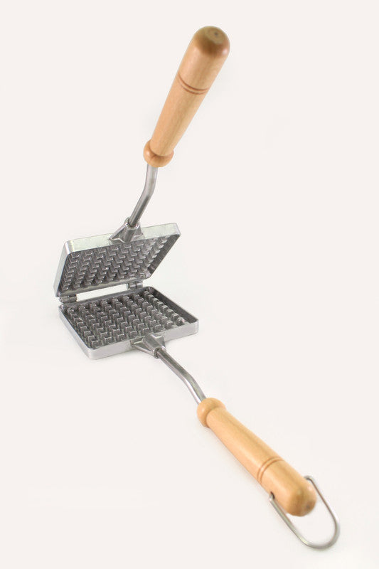 Stampo per wafer alluminio pesante e legno 12x13,5 cm l. 38 cm