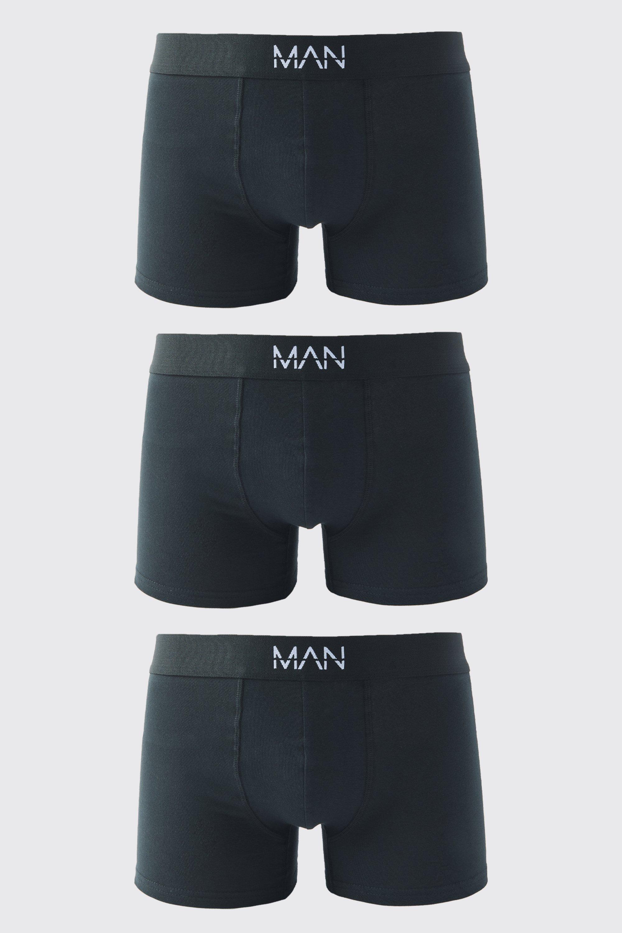 3 Pack Man Dash Mid Length Trunks, Nero
