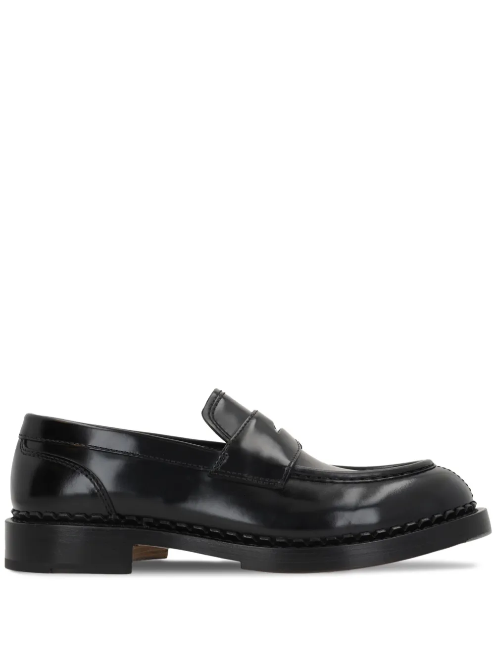 Santoni slip-on leather loafers - Nero