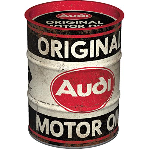Nostalgic-Art Salvadanaio Retrò, 600 Ml, Audi – Original Motor Oil – Idea Regalo Per Gli Appassionati Di Accessori Audi, Salvadanaio In Metallo Vintag