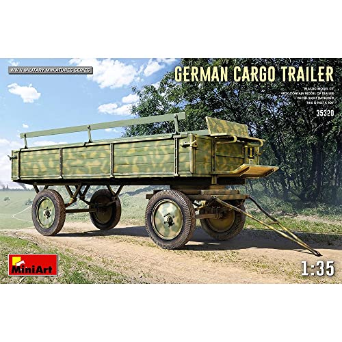 Miniart Min35320 1:35-German Cargo Trailer Scale Model Kit, Non Verniciato