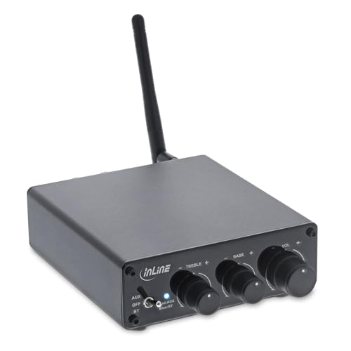 Inline Ricevitore Audio Bluetooth 5.3, Amplificatore Hifi Da 96 W, Ricevitore, Rca Stereo, Per 2 Altoparlanti Stereo Passivi, Con Regolatore Di Basso,