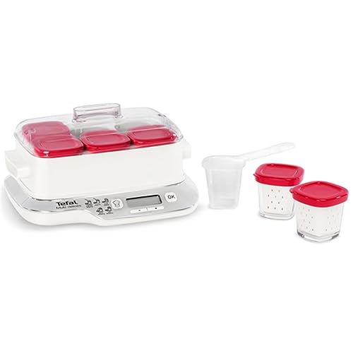 Tefal Yg660132 Yogurtera Multidelices Express, 18/8 Stainless Steel, Rosso, Bianco