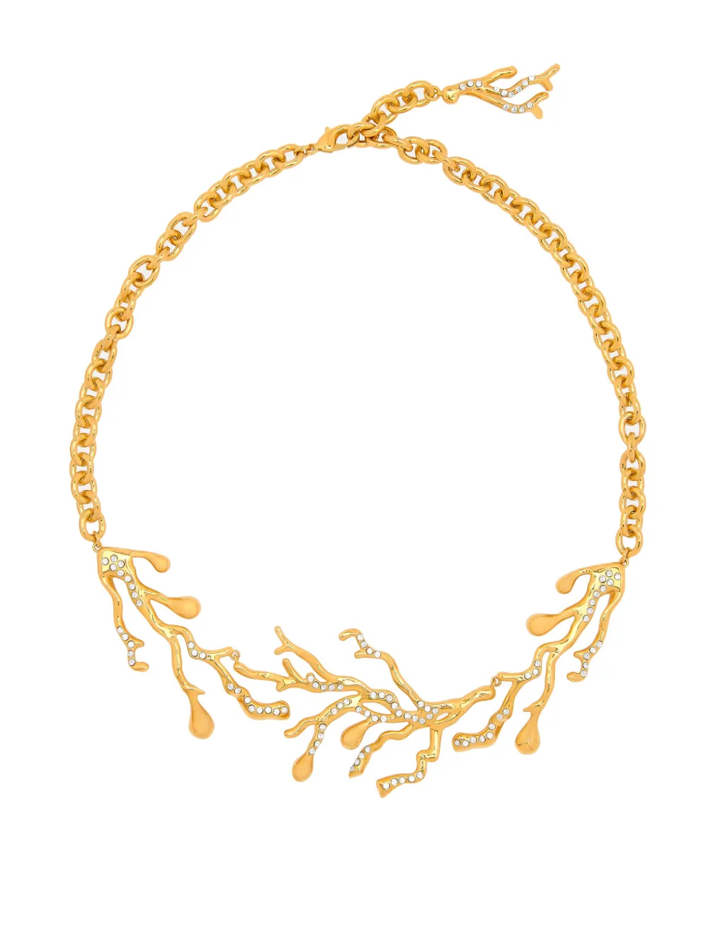 Oscar de la Renta Coral & Gold Drops necklace - Oro