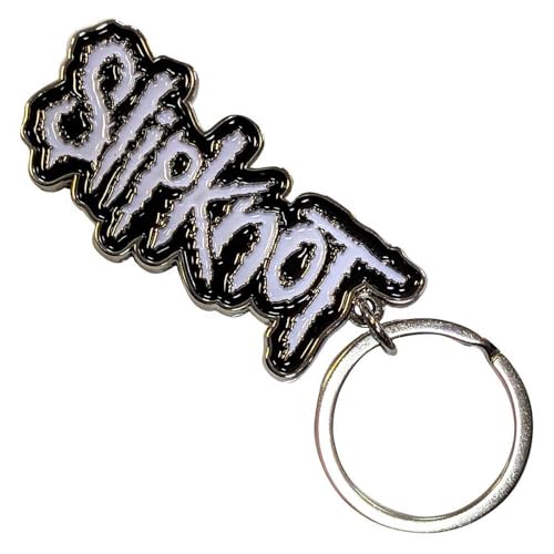 Rock Off Officially Licensed Products Slipknot Bianca Logo Nero Border Band Logo Portachiavi Keychain
