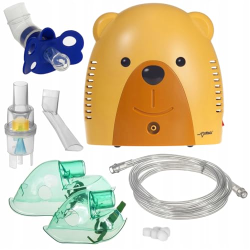 Promedix Pr-811 - Inalatore Per Bambini E Adulti, Nebulizzatore Per Inalazione (Orso), Con Ciuccio Per Bambini