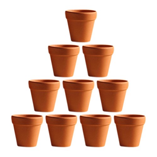 Bestomz 10 Pezzi Mini Clay Pots 1.2 '' Terracotta Pot Clay Ceramica Ceramica Fioriera Cactus Flower Pot Succulento Vivaio Pentole-Ottimo Per Piante, A