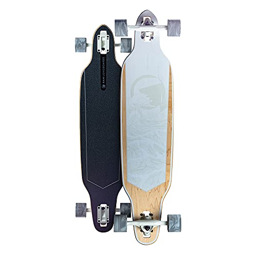 Ram Tavola Longboard Completa In Legno Per Bambini Adulti Abec-9 Acero 38" Bianco