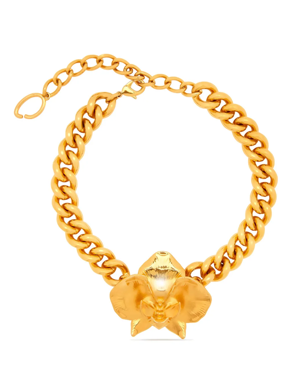 Oscar de la Renta Orchid chain-link necklace - Oro