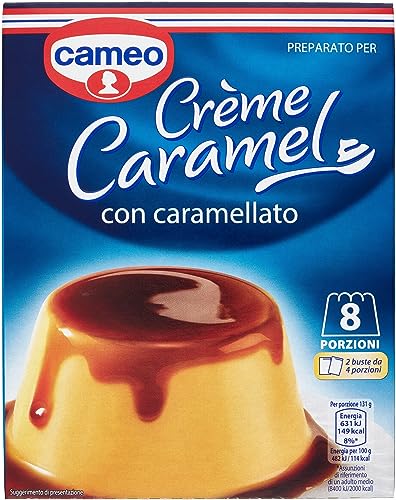 Cameo Preparato Per Crème Caramel Con Caramellato, Dessert Facile Da Preparare, Contiene 2 Buste Di Preparato Per Dessert E 2 Buste Di Caramellato, 8 