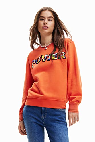 Desigual Sweat_Power 3148 Maglia Di Tuta, Colore: Rosso, Xxl Donna