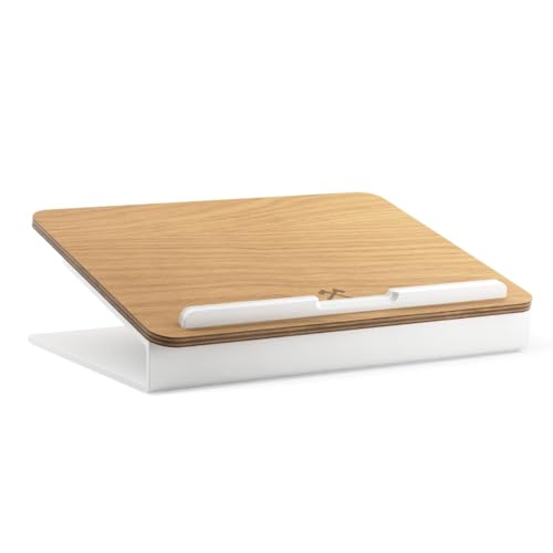 Woodcessories - Supporto Pc Portatile Legno, Compatibile Con 10''-16'', Supporto Laptop, Universale Ed Ergonomico In Legno (Oak)