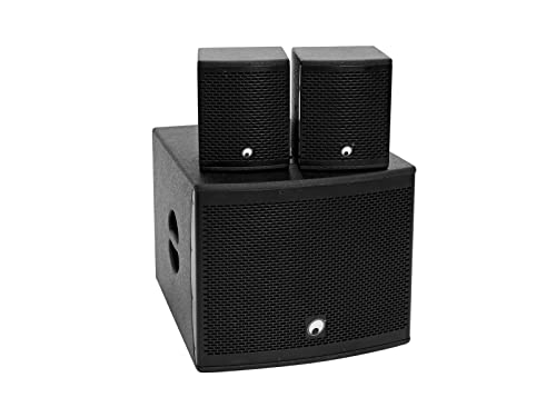Omnitronic Set Molly-12A Subwoofer Active + 2X Molly-6 Top 8 Ohm, Nero