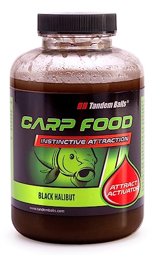 Tandem Baits Carp Food Attract Activator Halibut Nero | Carpfishing Pesche Pesca Accessori | Alimentatore Per La Pesca Carpa | Aroma Inenso | Pesca Ac
