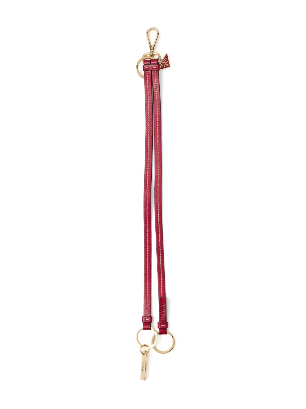 Prada leather bag charm and keychain - Rosso