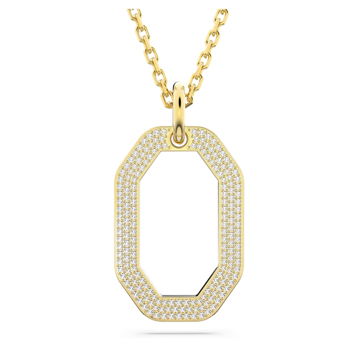 Pendente Dextera, Forma ottagonale, Medio, Bianco, Placcato color oro