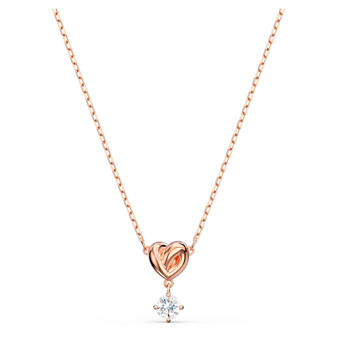 Pendente Lifelong Heart, Bianco, Placcato color oro rosa