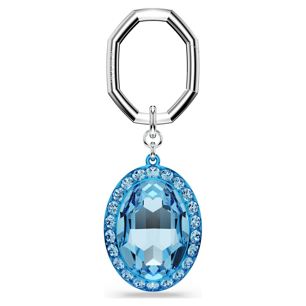 Portachiavi, Taglio Oval, Blu, Mix di finiture