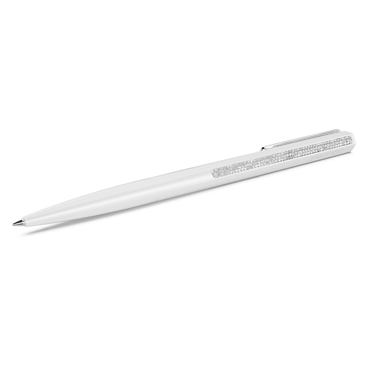 Penna a sfera Crystal Shimmer, Laccato bianco, cromato