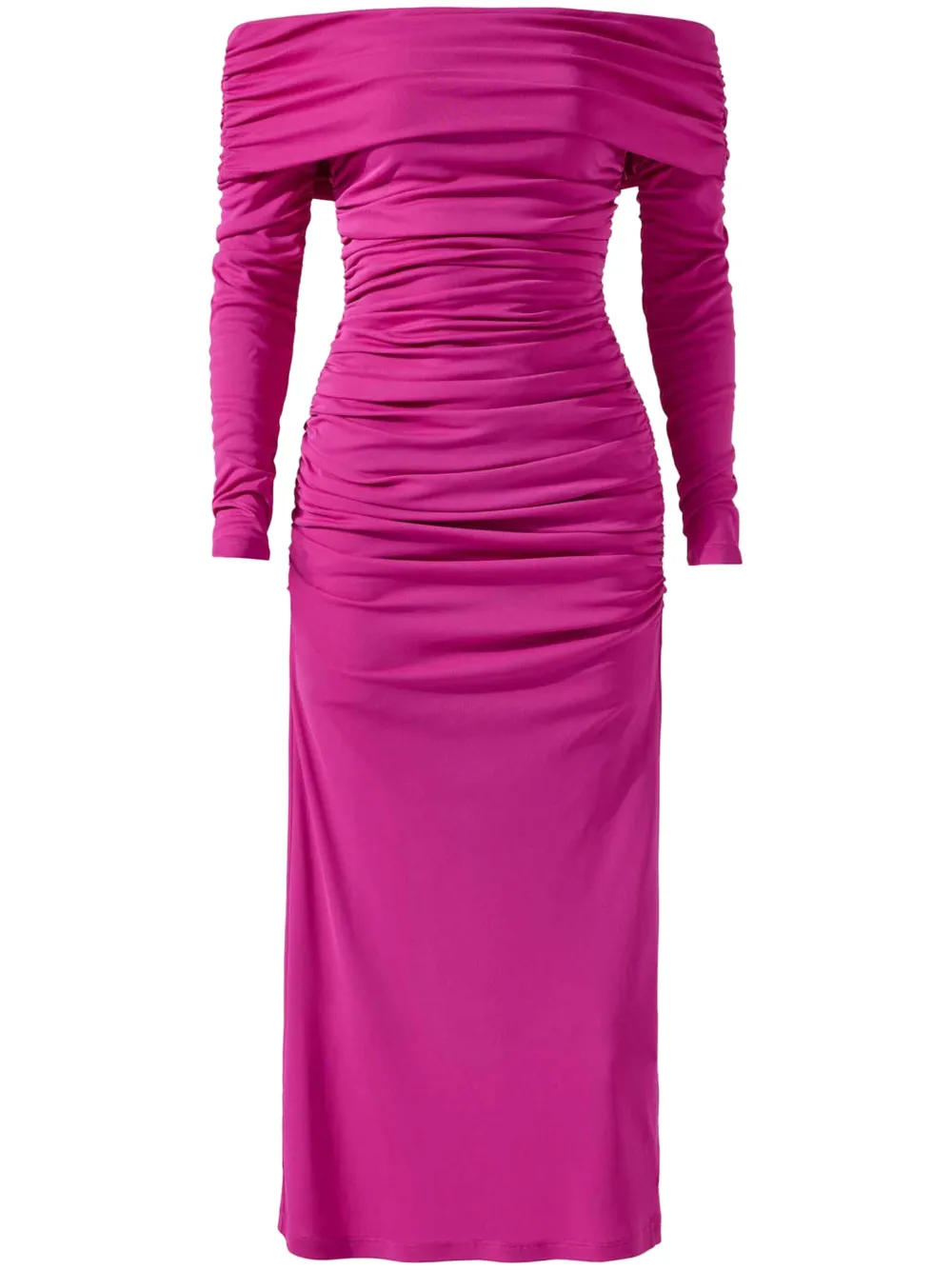 Carolina Herrera ruched-detailing midi dress - Rosa