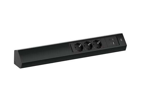 Bachmann Ciabatta Elettrica Casia 2 3 Prese Con Cavo Usb A E Usb C 2 M, Presa Multipla Per Montaggio A Parete E Ad Angolo In Cucina E Ufficio, Colore