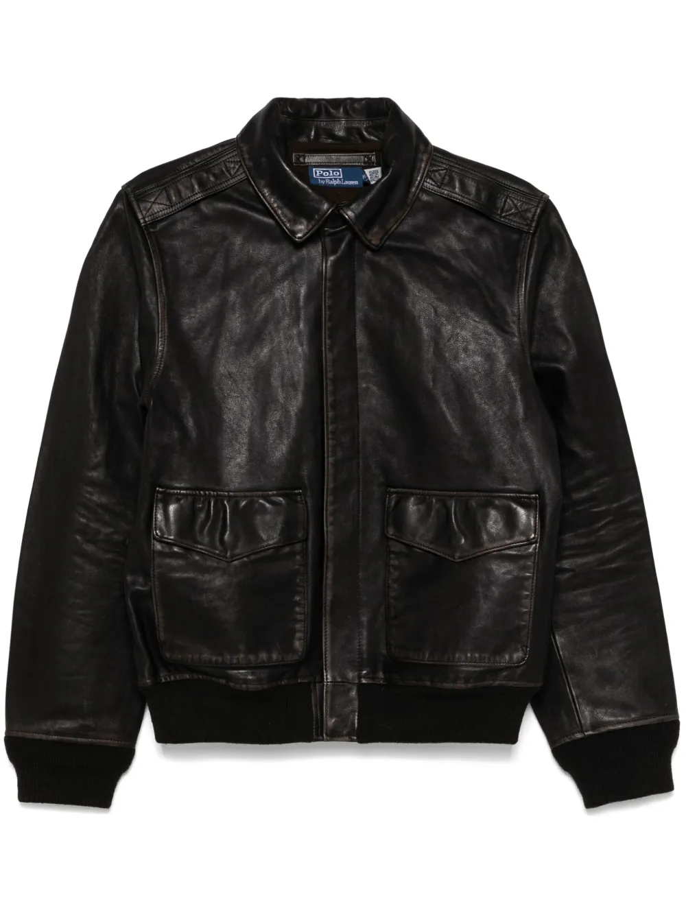 Polo Ralph Lauren leather bomber jacket - Marrone