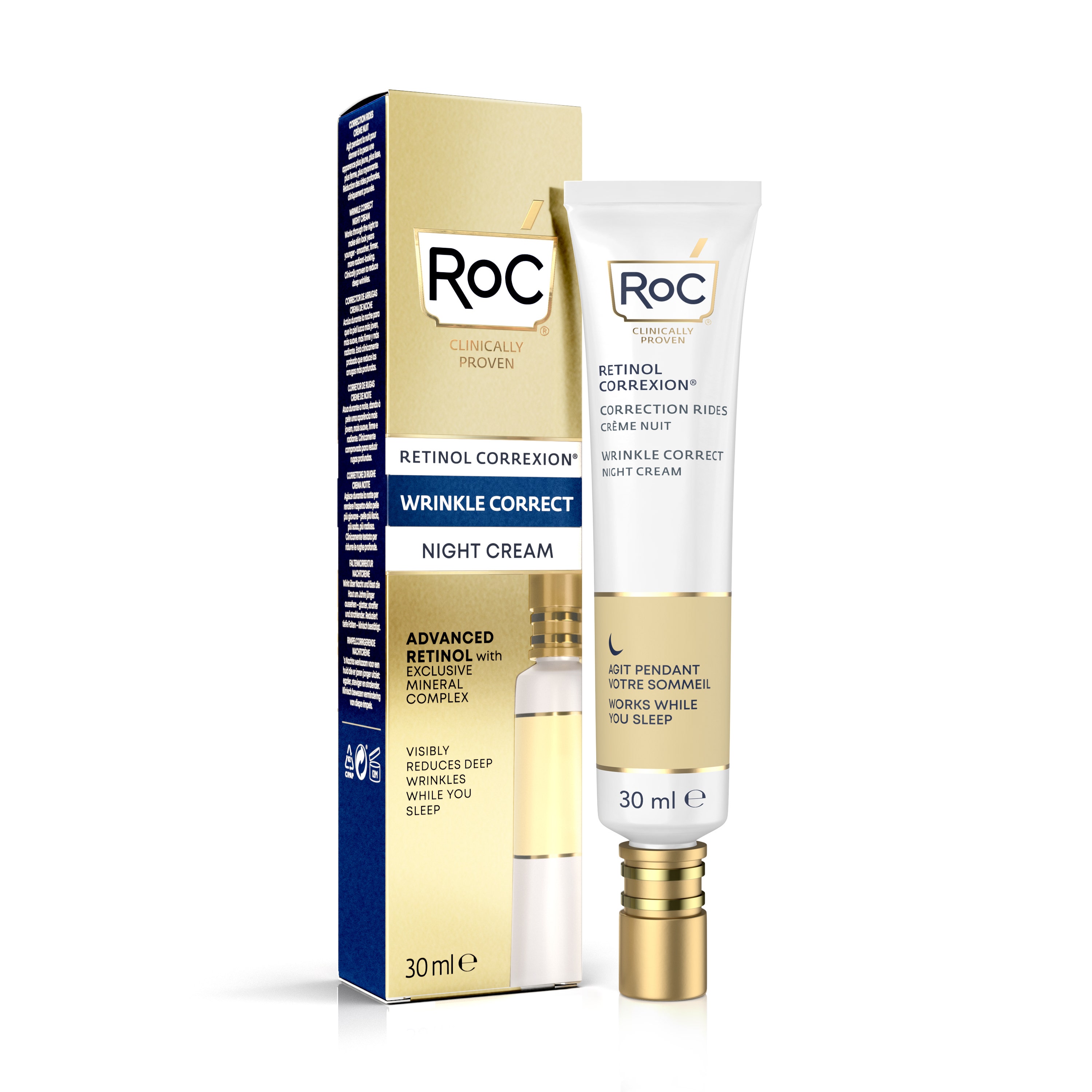 Roc Retinol Correxion Wrinkle Correct Crema Viso Notte Intensiva 30ml