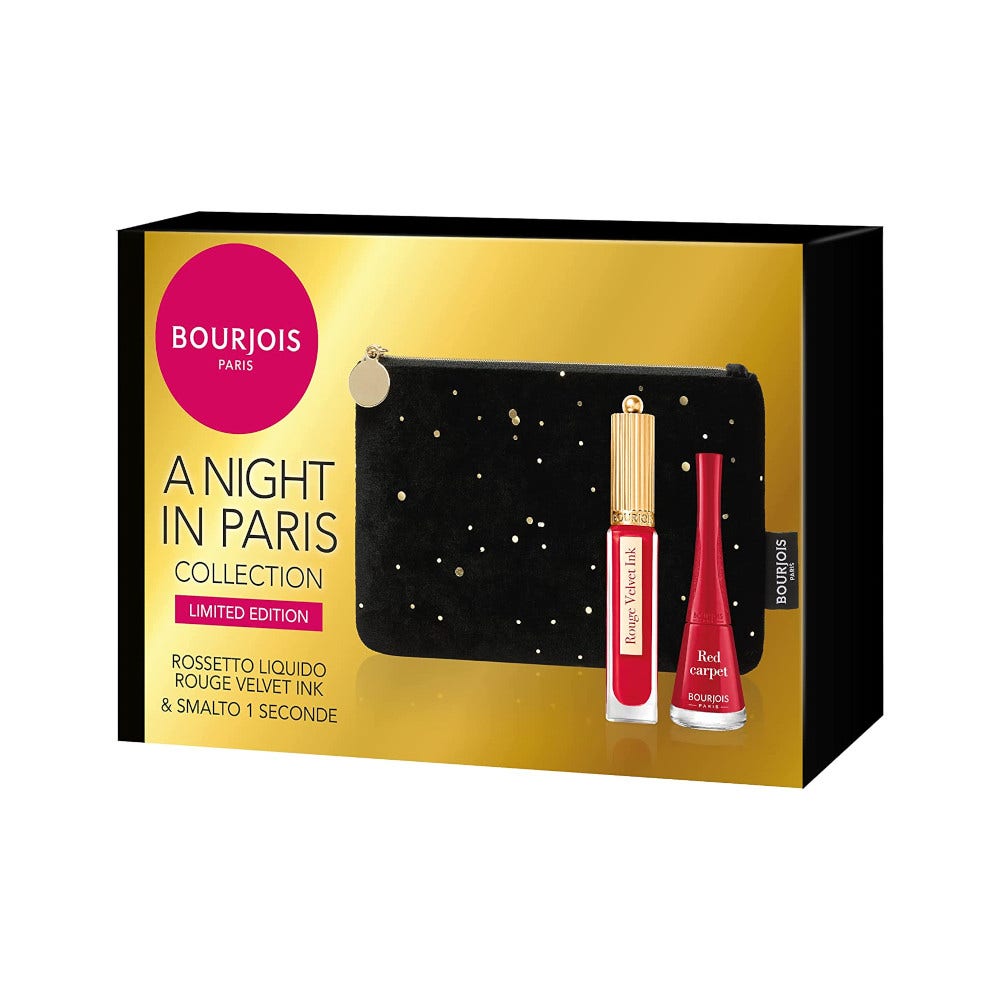 Bourjois Kit Pochette + Rossetto Liquido 3,5ml + Smalto One Second 9ml