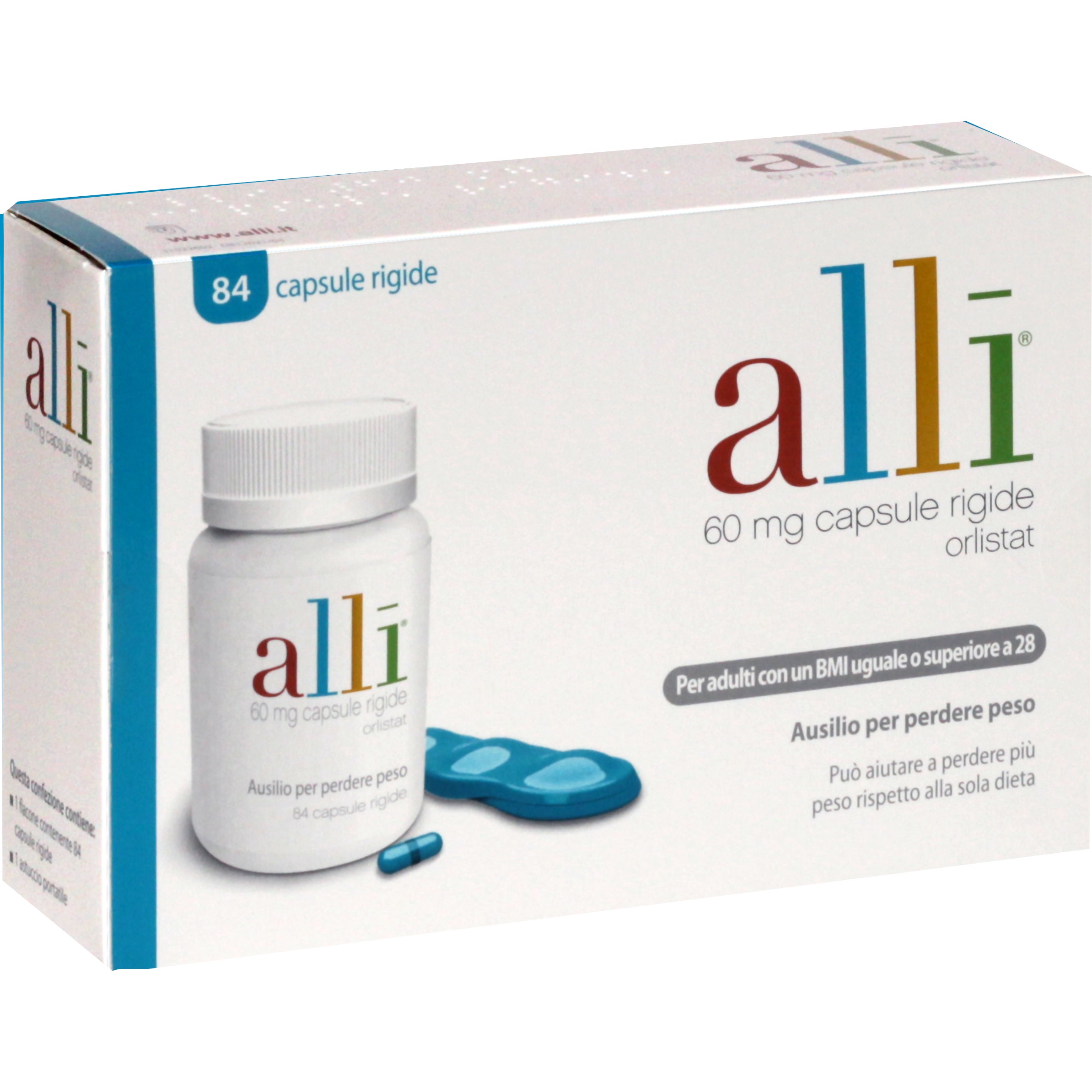 Alli Aiuto per Perdere Peso E Dimagrire Orlistat Adulti 84 Capsule