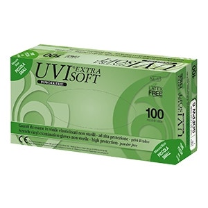 Guanto Vinile Uvi Extra Soft No Talco Taglia Media 100 Pezzi