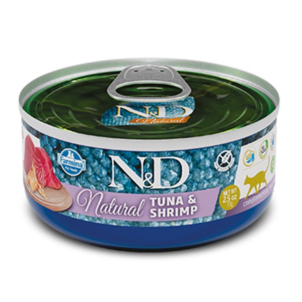 Farmina Natural & Delicious Natural Tonno & Gamberetti per Gatti 140g