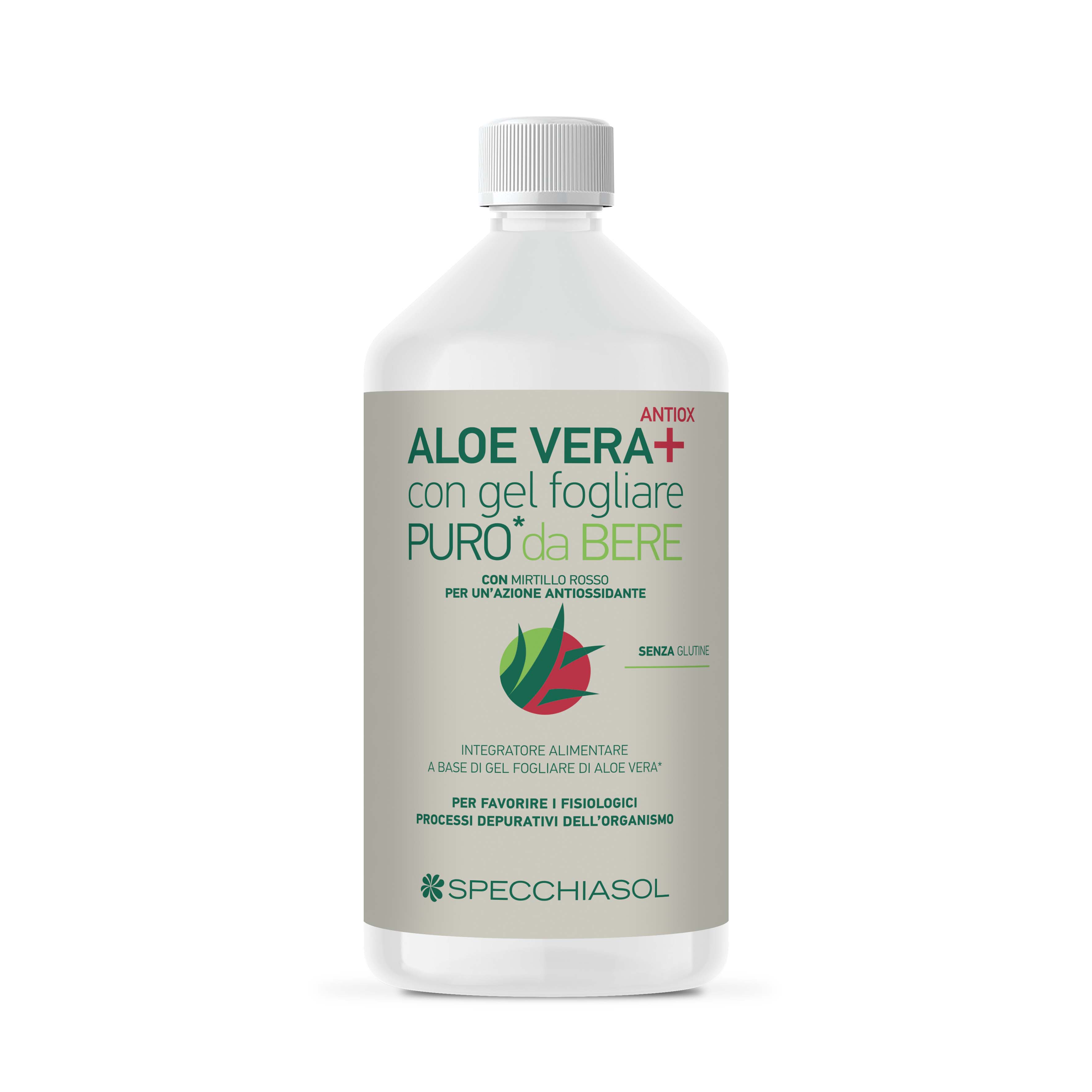 Succo Aloe Vera+ Aloe/Mirtillo Rosso 1 Litro