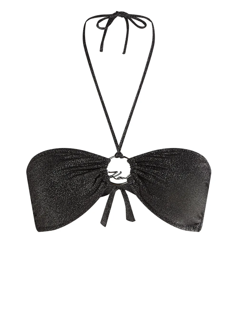 Karl Lagerfeld halter bikini top - Nero