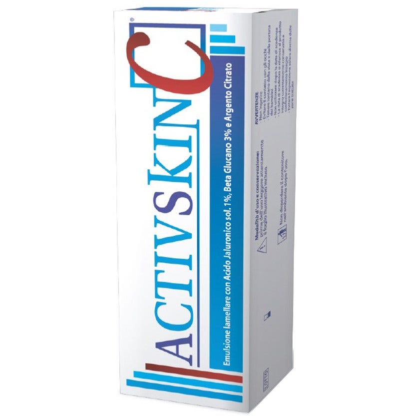 Activ Skin Emulsione Iamellare Acido Ialuronico 1% Betaglucano 3% Argento Citrato 30ml