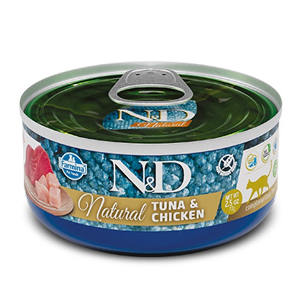 Farmina Natural & Delicious Natural Tonno & Pollo per Gatti 140g
