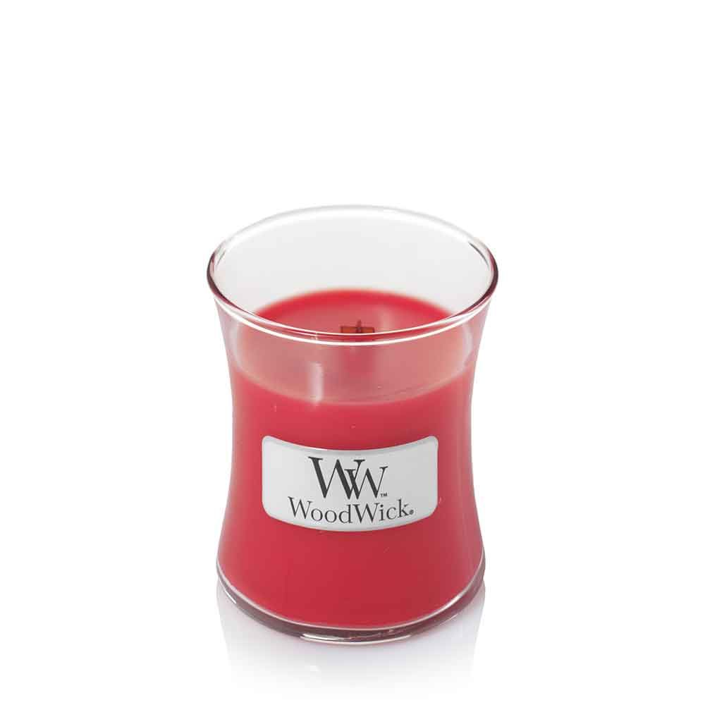 WoodWick - Candele a clessidra Bacche cremisi medie 275 g