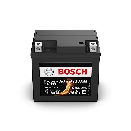 Bosch Fa111 - Batteria Agm Per Motocicli - 12V 70A 4Ah - Adatta Per Moto, Motociclette, Enduro, Scooter, Quad, Moto D'Acqua - Compatibile M6004, Btx5L