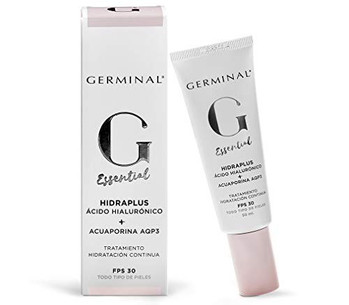 Germinal - Crema Viso Idratante E Nutriente All'Acido Ialuronico, Attivatore Di Acquaporine E Olio Di Marula, Anti-Inquinamento E Spf 30, Essential Hi