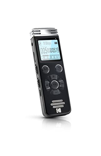 Kodak Registratore Vocale Digitale Ad Alta Intensità Vrc450 | Mini Dittafono Ricaricabile Ad Attivazione Vocale Con Batteria Al Litio E Mp3 | Mini Dis